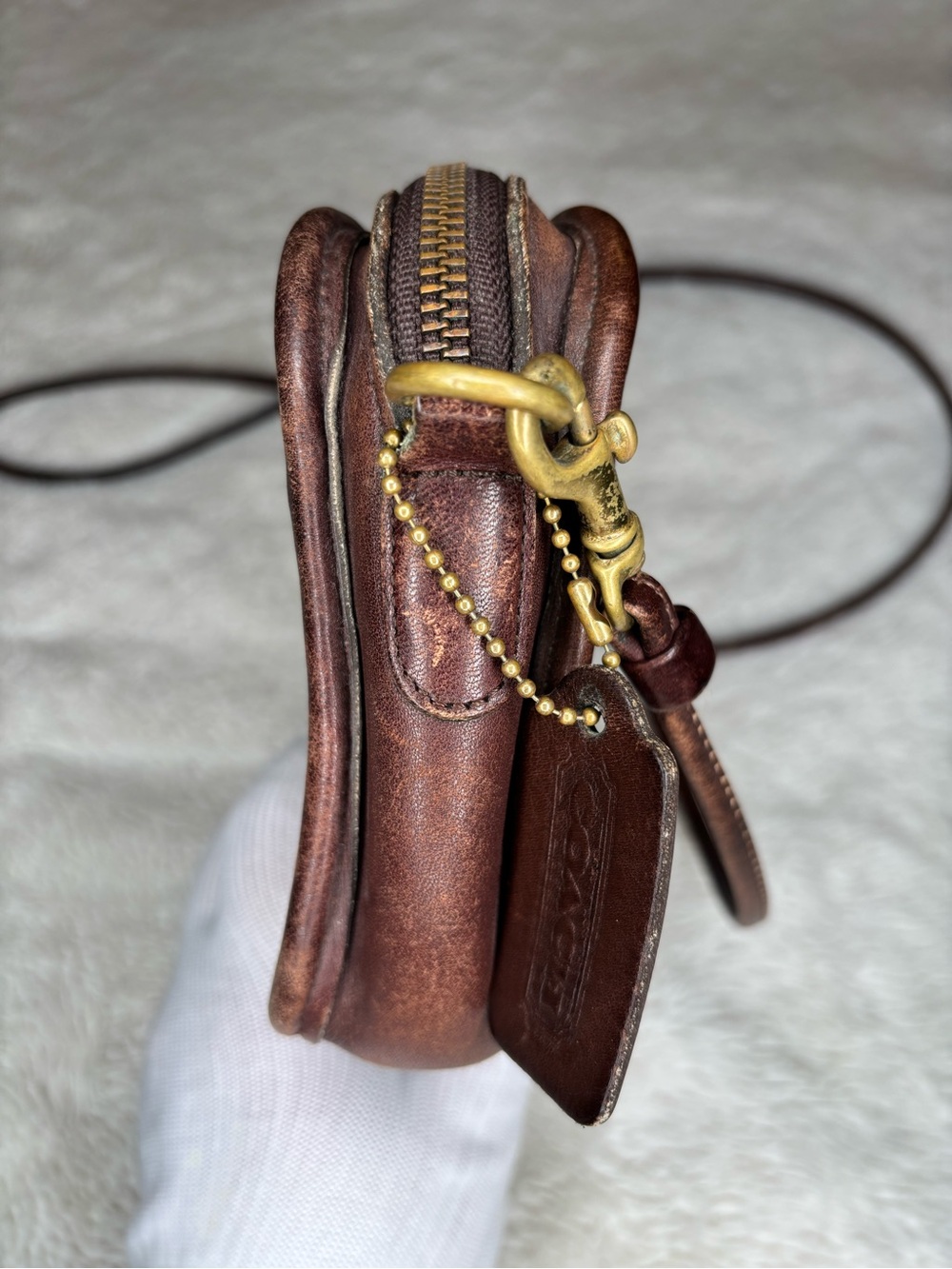 Vintage Coach Mahogany Leather Carnival Bag 9925 Crossbody Made In USA RARE - Picture 6 of 16